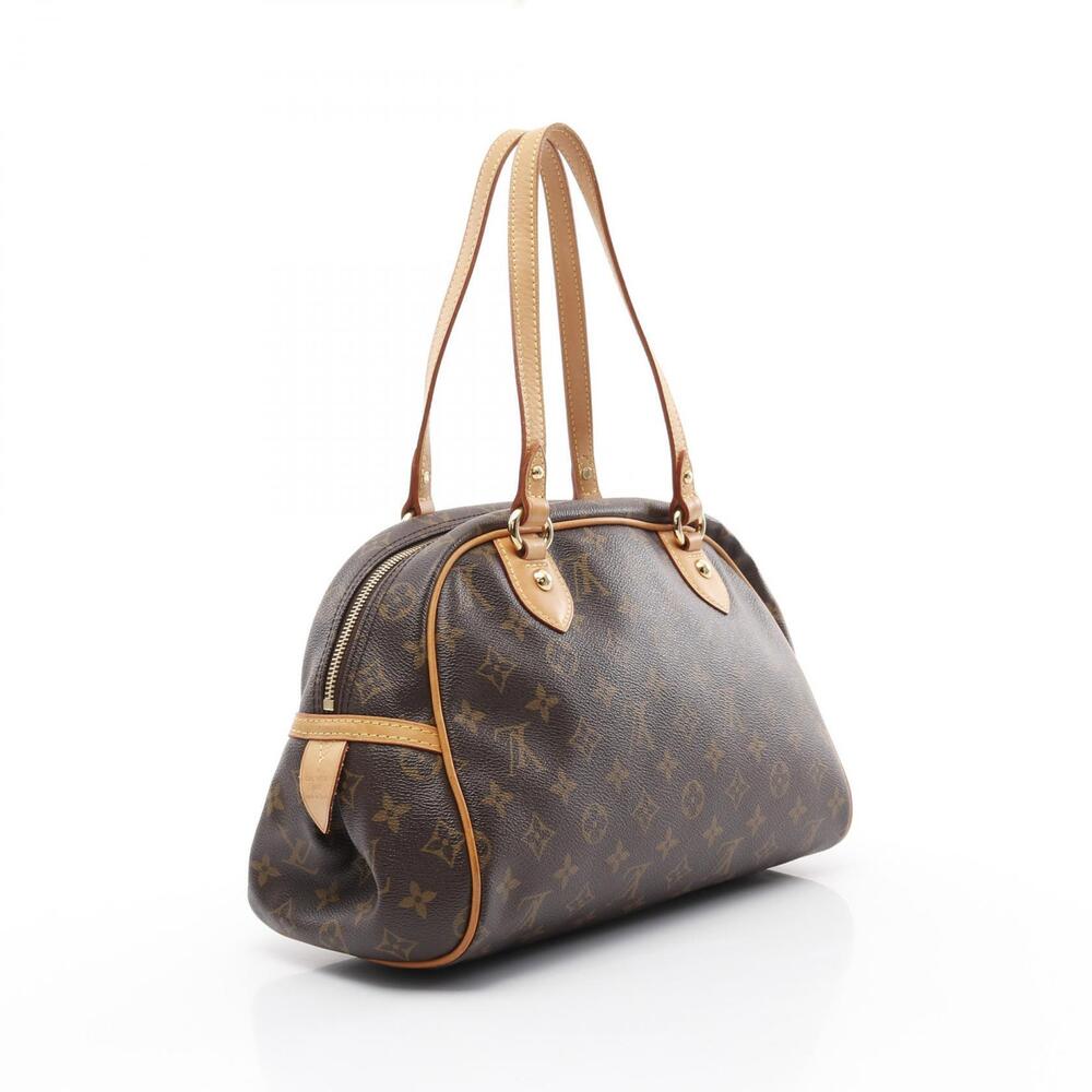 Louis Vuitton Leather Bag Shoulder Monogram Canvas Montorgueil Brown